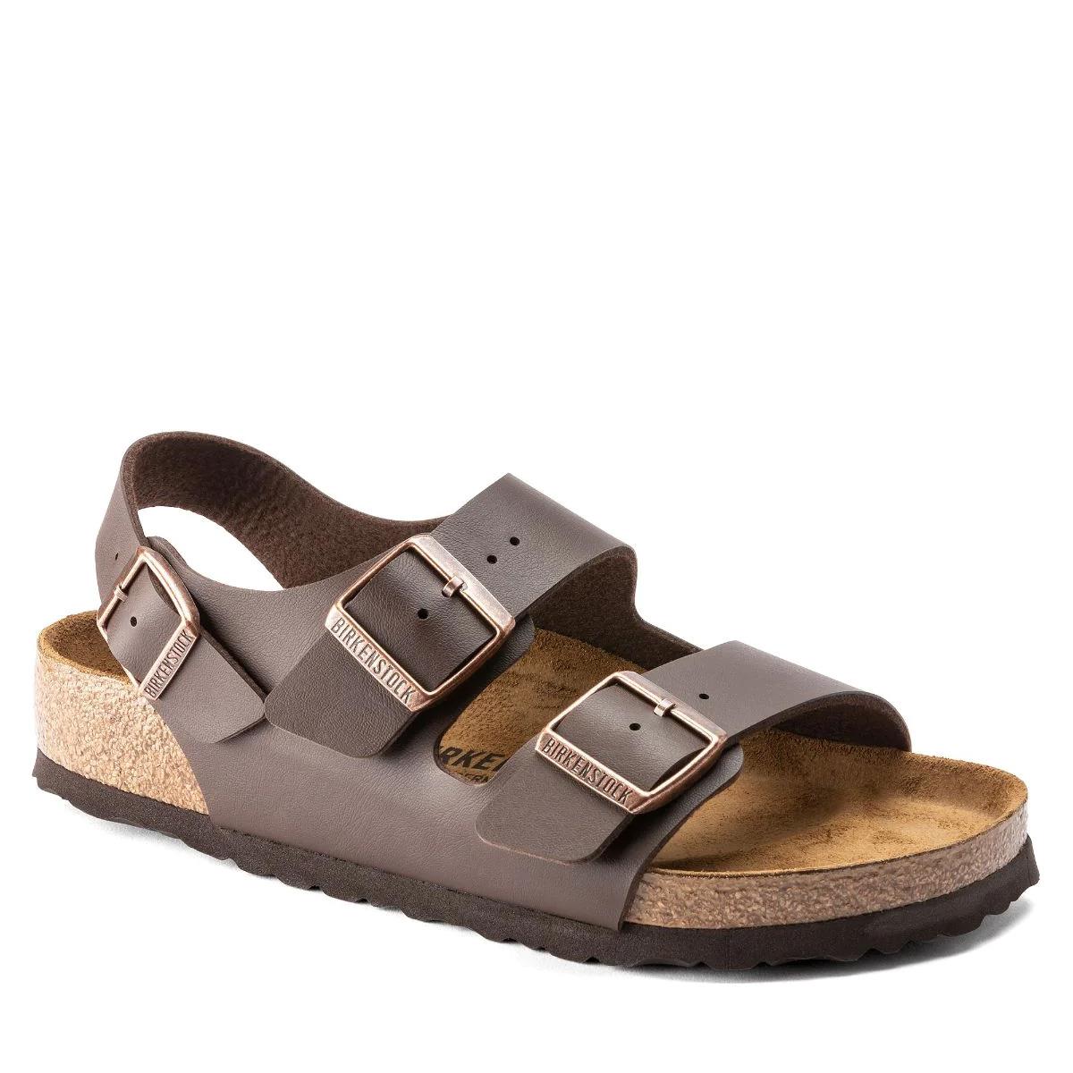 Birkenstock Milano Birko-Flor Dark Brown Regular Width Sandal